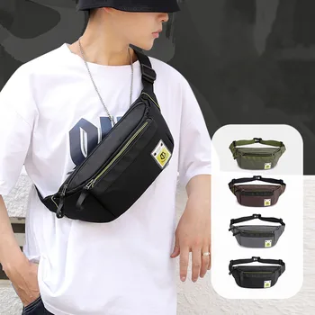 

New Fashion Men's Waterproof Oxford Cloth Personal Personality Sports Diagonal Running Storage Waist Bag