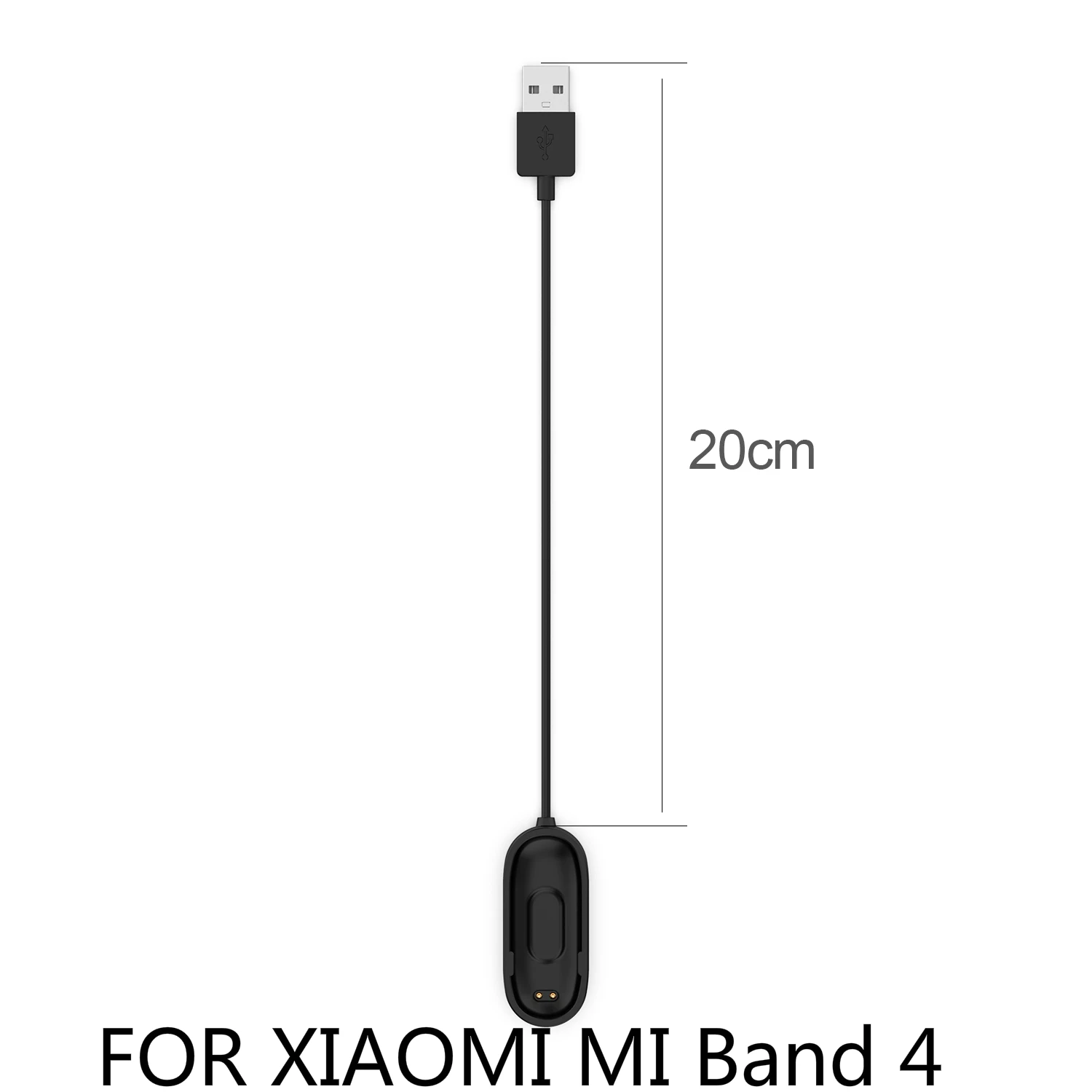 1 шт. для Xiaomi mi Band 3/4 сменный зарядный Шнур usb зарядный кабель адаптер для mi Band 3 4 фитнес-трекер умный Браслет - Цвет: MI BAND 4  0.2m