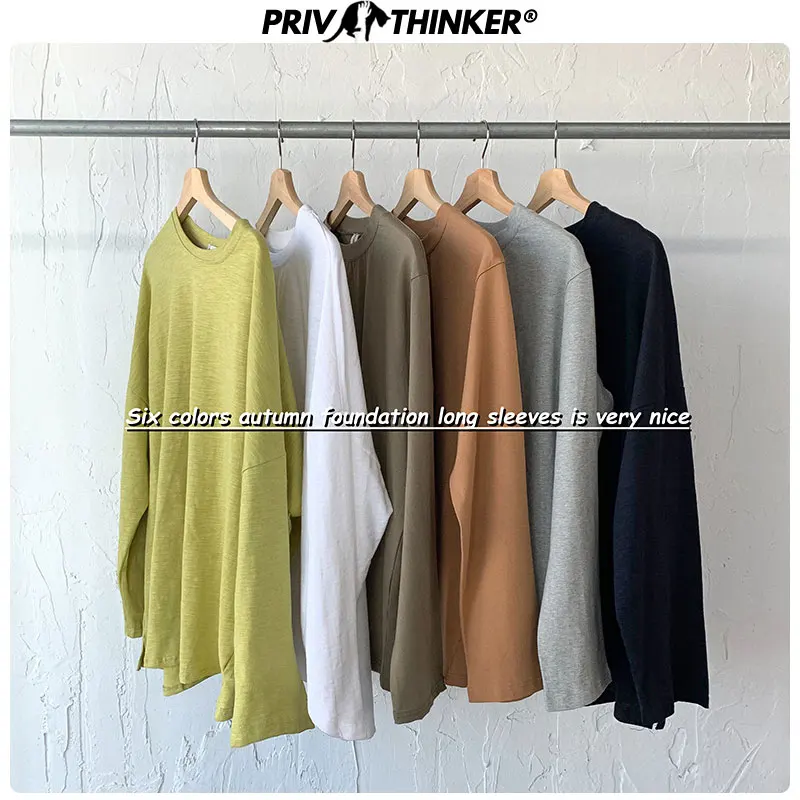 Privathinker Осенняя женская футболка большого размера, 6 цветов, с круглым вырезом, с длинным рукавом, коллаж, свободная футболка, уличная одежда, футболки, топы