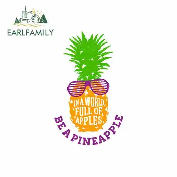 

EARLFAMILY 13cm x 7.9cm for Pineapple Car Stickers JDM Vinyl Air Conditioner RV VAN Decal Car Accessories Graphics Cartoon Anime