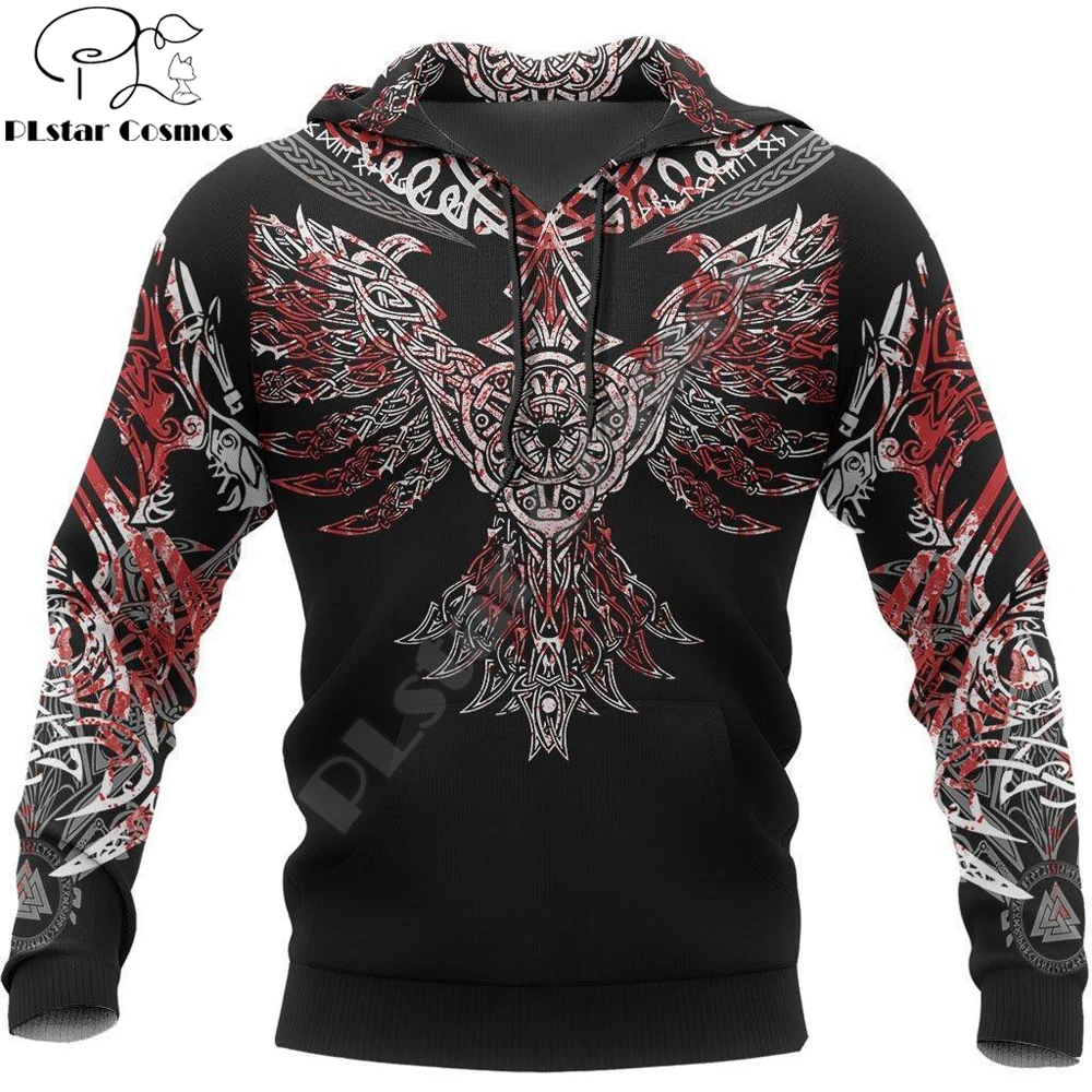 Viking Huginn Pullover Hoodie for Men/Women Harajuku Fashion hooded Sweatshirt Raven Tattoo Casual Jacket sudadera hombre DW0033 Viking Huginn Pullover Hoodie for Men/Women Harajuku Fashion hooded Sweatshirt Raven Tattoo Casual Jacket sudadera hombre DW0033