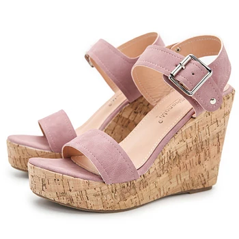 

Black Pink Brown Gray Women Sandals Summer 2020 Hing Heel Platform Wedges Luxury Shoes Ladies Designers Size 36-43