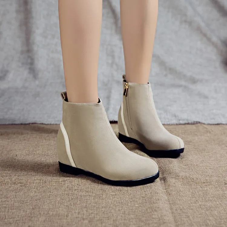 

Big Size 9 10 11 12 boots women shoes ankle boots for women ladies boots shoes woman winter Round head side zipper flat bottom