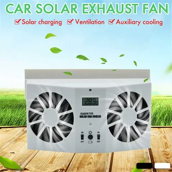 

Solar Powered Car Cooler Front/Rear Window Radiator Exhaust Fan Auto Air Vent Fan Ventilation Radiator Cooling System Deodorate