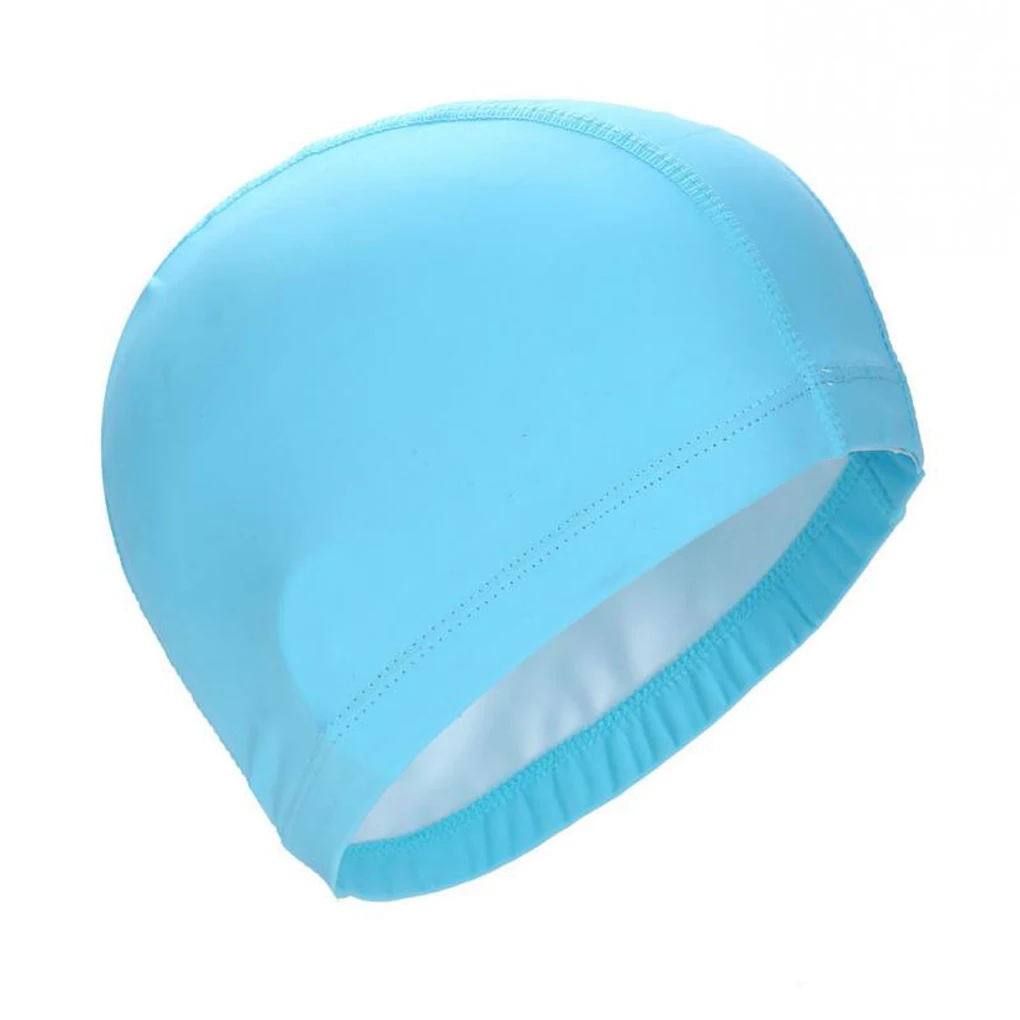 Bonnet de bain élastique en PU imperméable pour hommes et femmes adultes, protection des oreilles, cheveux longs, sport, piscine, spa