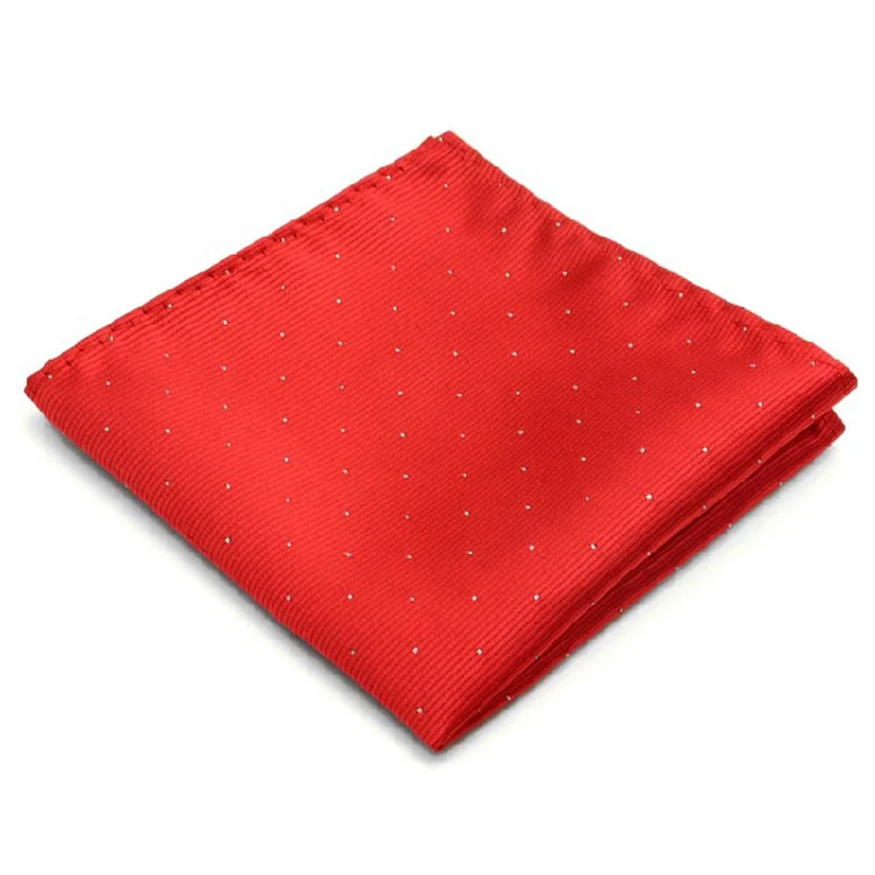 Роскошный мужской платок в горошек Полосатый, с цветочным принтом носовой платок из полиэстера бизнес Карманный квадратный полотенце для сундуков - Цвет: Красный