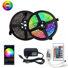 LED قطاع ضوء 12 فولت 5 متر مصلحة الارصاد الجوية 3528 2835 ديود الشريط RGB أبيض دافئ أبيض أزرق أحمر أخضر اللون 60 المصابيح/م شريط LED أضواء مرنة(China)