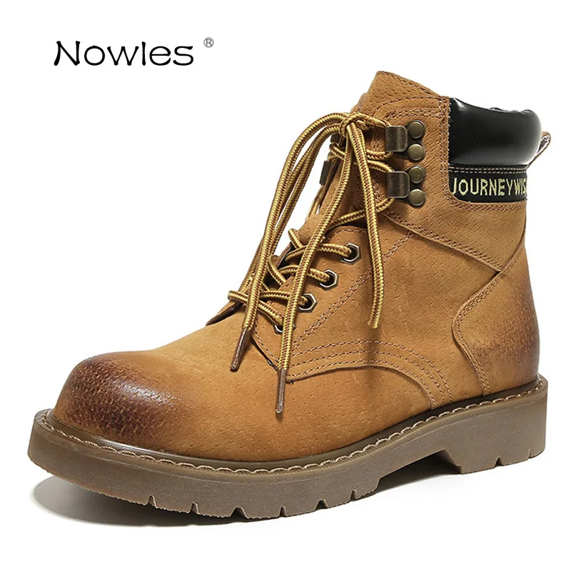 

Pigskin Nubuck Leather M-tin Boots 8-holes Motorcycle boots Women Shoes Fashion Boots 35-40 Ladies Shoes Women's Boots