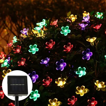 7M 50 LEDs Solar String Lights Fairy Bloesem Outdoor Kerst Decoratieve Licht Voor Indoor Garden Party Xmas Boom decor 7M 50 LEDs Solar String Lights Fairy Bloesem Outdoor Kerst Decoratieve Licht Voor Indoor Garden Party Xmas Boom decor