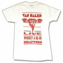 Белая футболка Van Halen Whiskey A Go Голливуд Ca новая официальная мягкая