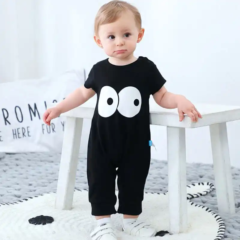 black infant romper