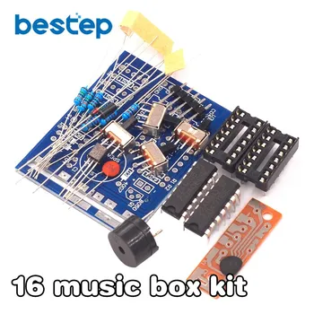 16 Music Box 16 Sound Box BOX-16 16-Tone Box Electronic Module DIY Kit DIY Parts Components Accessory Kits Board sound control electronic crystal column making light of cubic led diy producing sound music spectrum parts kit