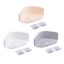 Ванная комната Кухня Пробивка угловая полка сильная самоклеящаяся настенная подвешиваемая подставка для мытья стаканов сливная стойка для хранения 448A