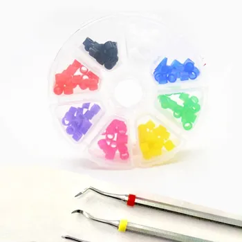 

160pcs 4X6X5mm Silicone Dental Instrument Color Code Rings With Box Autoclavable Disinfection Orthodontic Universal Care Oral
