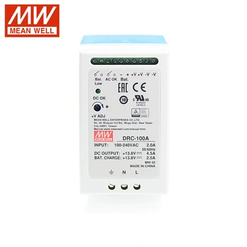 

MEAN WELL DRC-100A DRC-100B 13.8V 27.6V 100W Original UPS DIN Rail security industry or battery systerms Switching Power Supply