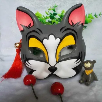 

Upper Half Face Hand-Painted Japan PVC Fox Mask Cosplay Masquerade Decoration 16 Styles