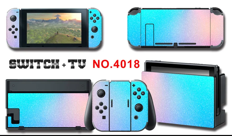 1set New Cute Anime Full Body Sticker for NS Switch Protective Cover Skin Colorful Art for Game Console Joy-Con Controller Decor