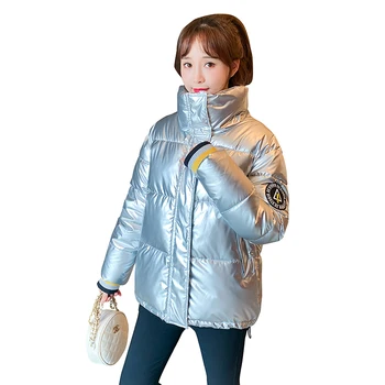 

Off-season shiny down padded jacket women's short 2020 winter new cotton-padded jacket Korean loose padded jacket bread jacket