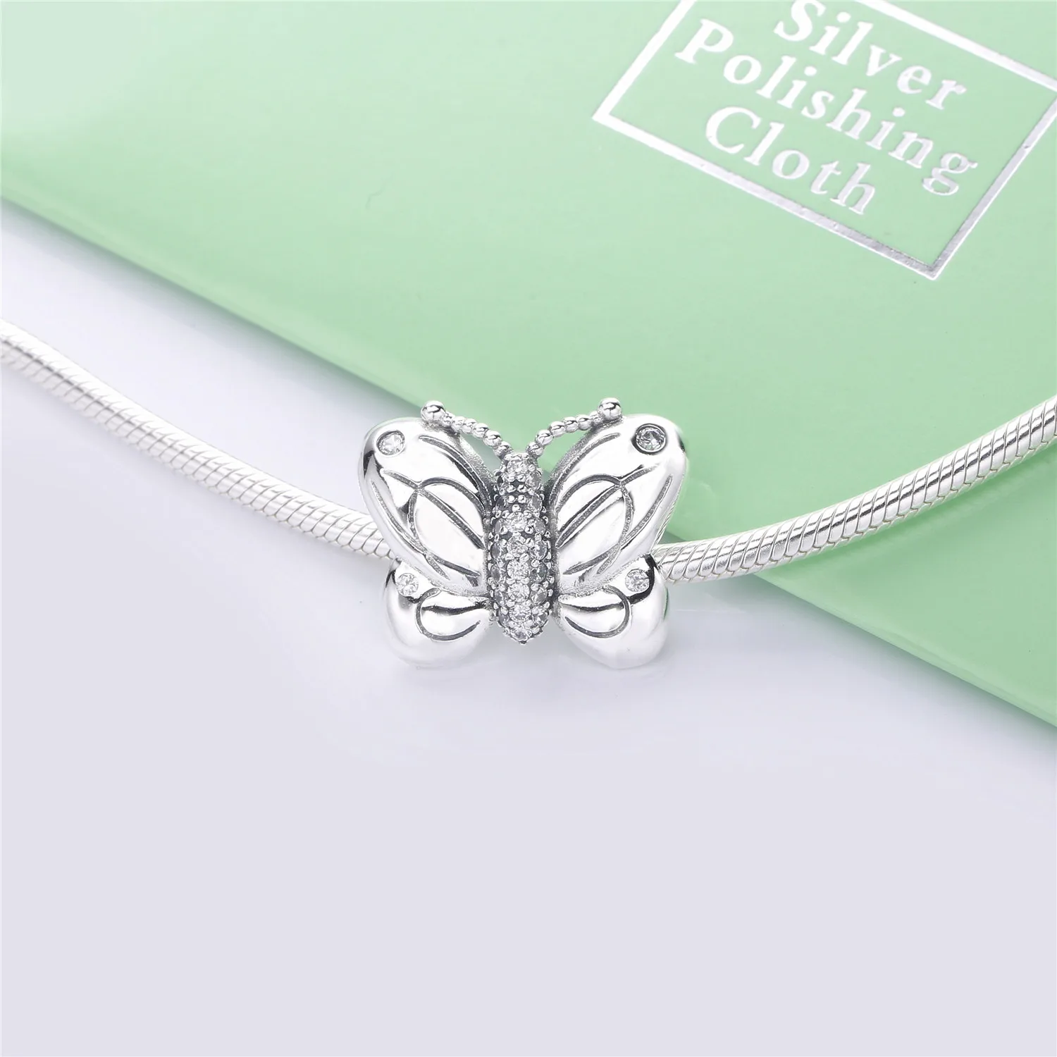 

Ajax 100% 925 Sterling Silver 1:1 Butterfly Beads Fit Original Pandora Charm Bracelet Jewelry Making