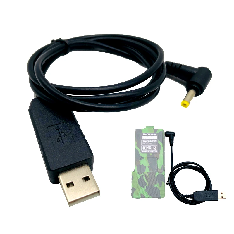 100% Оригинальный USB зарядный кабель для рации Baofeng двухдиапазонный литий ионный