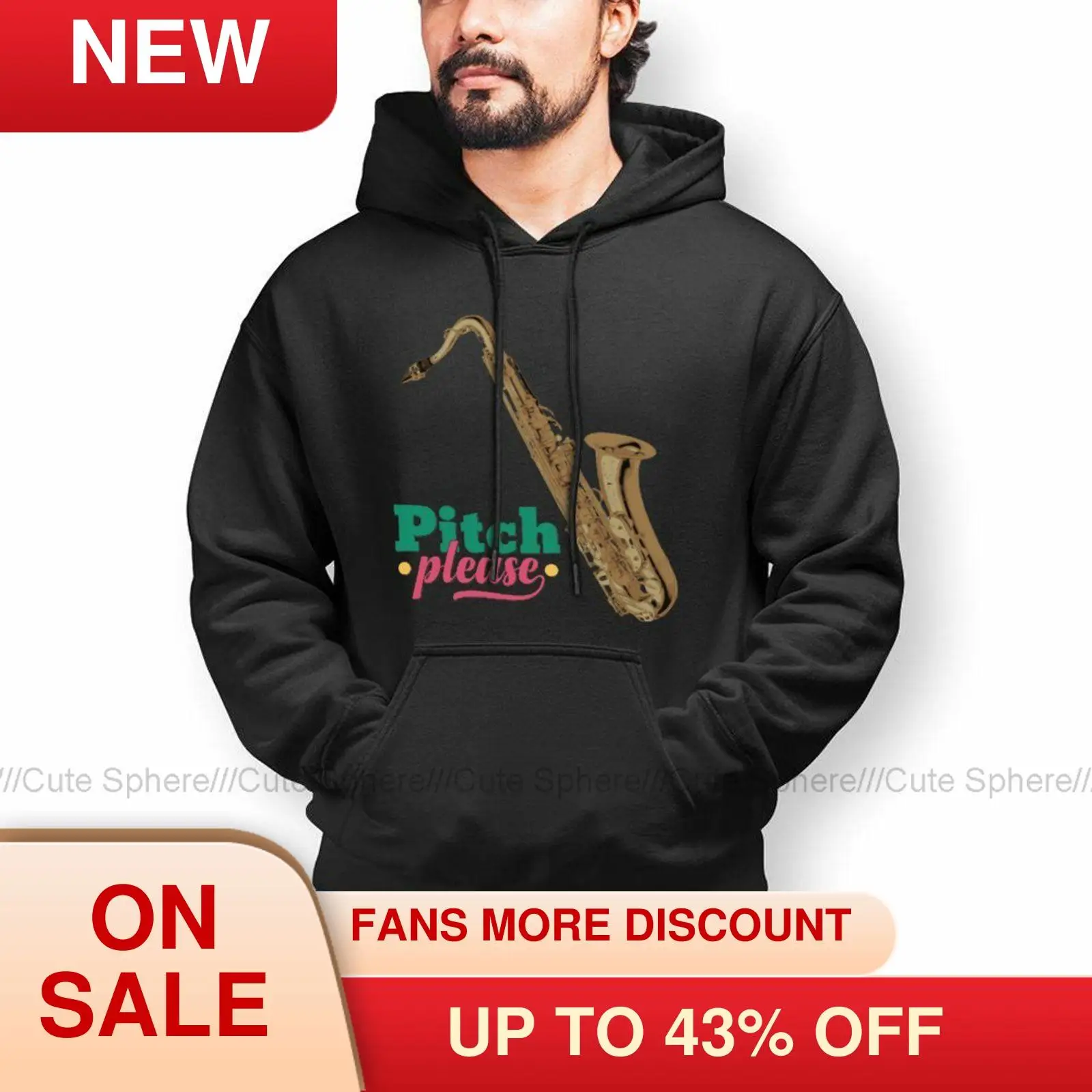 

Mens Tenor Saxophone Pitch Please Tenor Sax Hoodie Fashion Long Sleeve Cotton Hoodies Warm Outdoor Pullover Hoodie XXXL