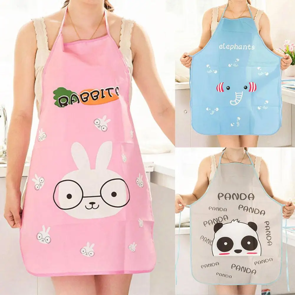 

Cartoon Rabbit Panda Elephant Adjustable Waterproof Sleeveless Cooking Apron 2019 hot