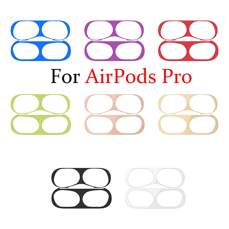 

Dustproof Metal Sticker For Apple Airpods 1 2 Case Cover Protector Dust Plating Skin Sticker For Airpods Pro 2019 Candy Color
