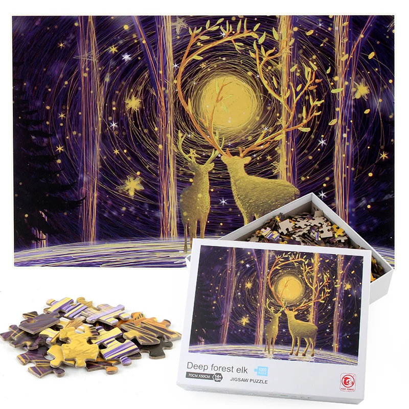 

Adult 1000 piece puzzle elk youth puzzle paper puzzle decompression toy