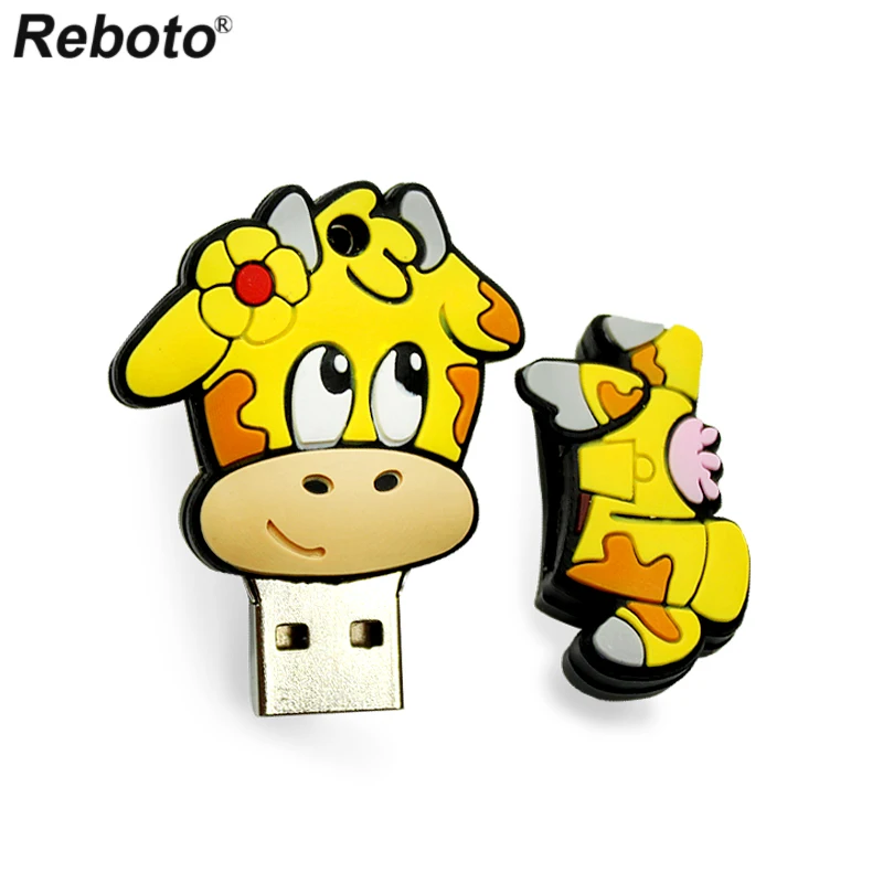 Cartoon Animal USB Flash Pendrive 64GB 32GB Memory Stick 16GB 8GB Mini Key Pendrive Cute Flower Sheep U Disk For Computer