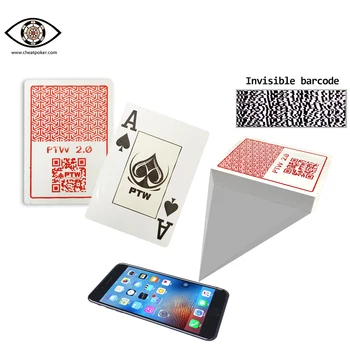 

Marked cards for analyzer,PTW 2.0 plastic side marked barcode anti cheat poker,magic props marked playing cards