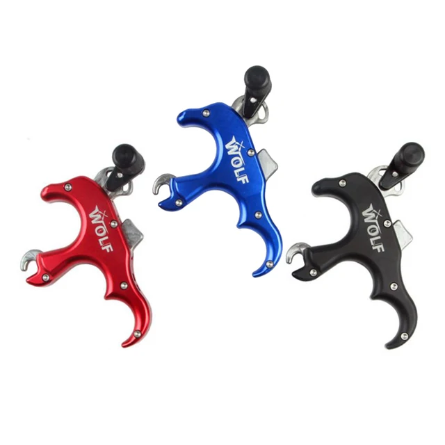  US $55.71 Hunting Archery Arrow Release Aids Fingers Grip Caliper Release Aids Thumb Style Left Right Hand 