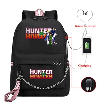 

Anime Hunter X Hunter Backpack HunterXHunter Backpacks Teen Men Women Bag USB High Middle School University Quality Bookbags
