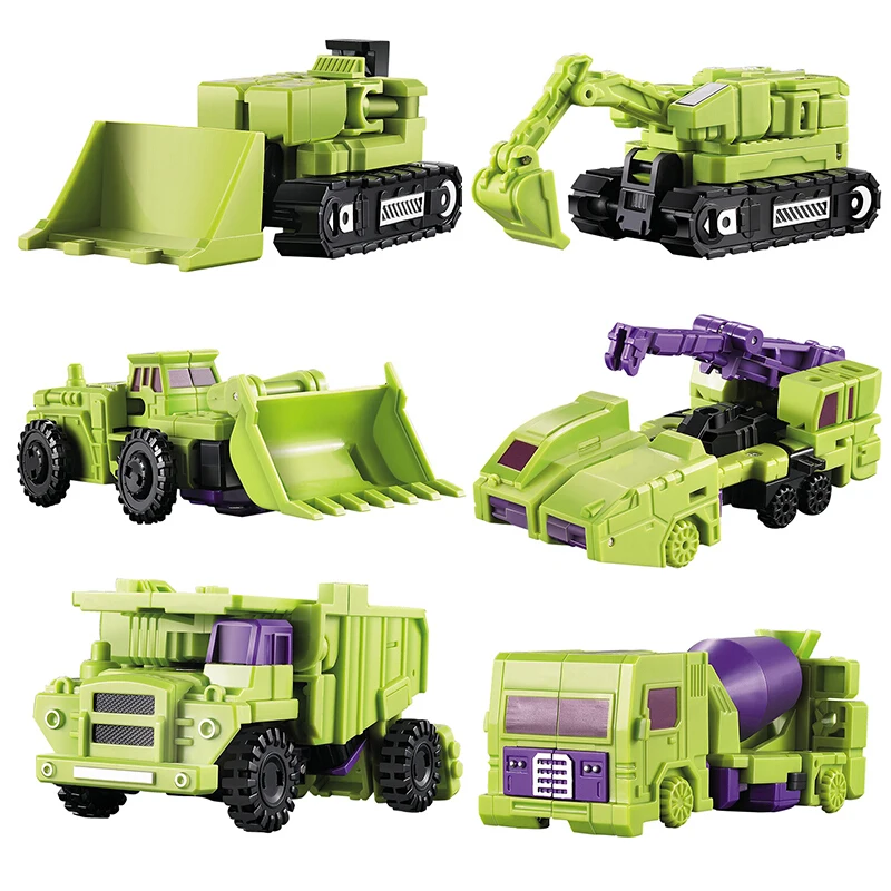 

WJ Transformation Devastator 6 IN 1 Set Alloy Metal Engineering Truck Model KO Action Figure Robot Deformed Car Toys Gift