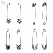 ZS 1 пара череп Заколка Для панка шпилька мужские серьги 316L в виде звезды из нержавеющей стали Ушные Шпильки женские готические пирсинг уха рок украшения в стиле рок-н-ролл