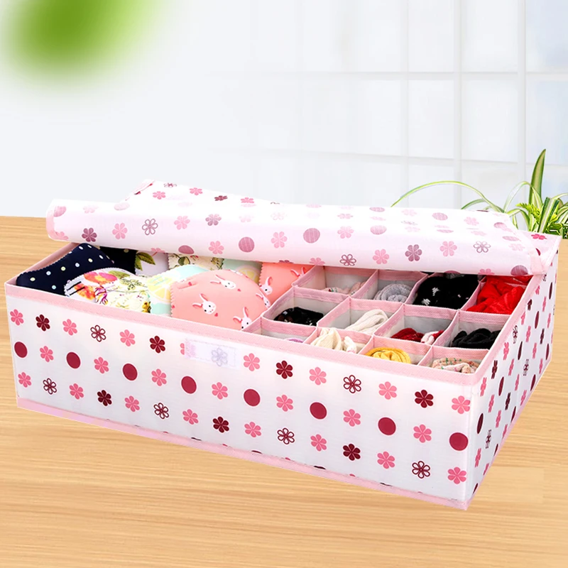 New Foldable Underwear Storage Box Dots Storage Boxes For Ties Socks
