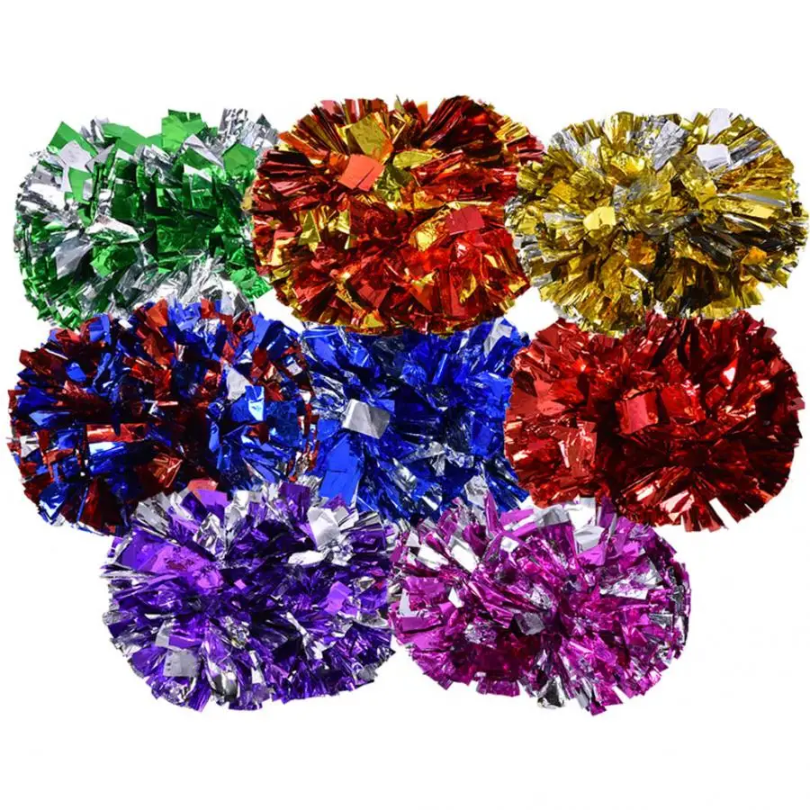 1 Pcs Cheerleading Streamer Pompoms Plastic Handle Bracelet Colorful Gymnastics Pompoms for Club Activity