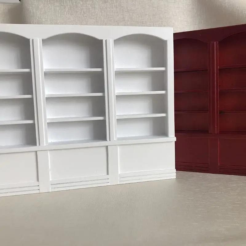 1:12 Dollhouse Red Bookshelf Miniature Bookcase Furniture Decorative Accessories R9UE
