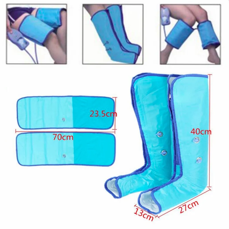 Массажер, прессотерапия, Циркуляция воздуха сжатия обертывающий ногу регулярные Массажер для стоп, лодыжек до середины икры терапии