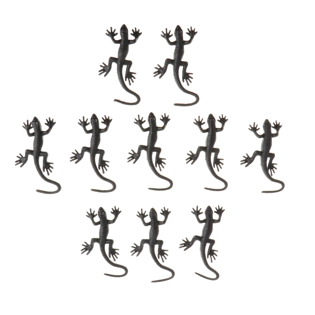 

10 Pieces Vivid Soft Rubber Lizard Figure Zoo Reptile Toy Collection Props 8x3cm