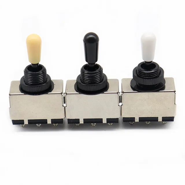 Interruttore A Levetta 3 Vie Per Chitarra LP - Metallico Con Manopola Nera, Sostituzione Pickup