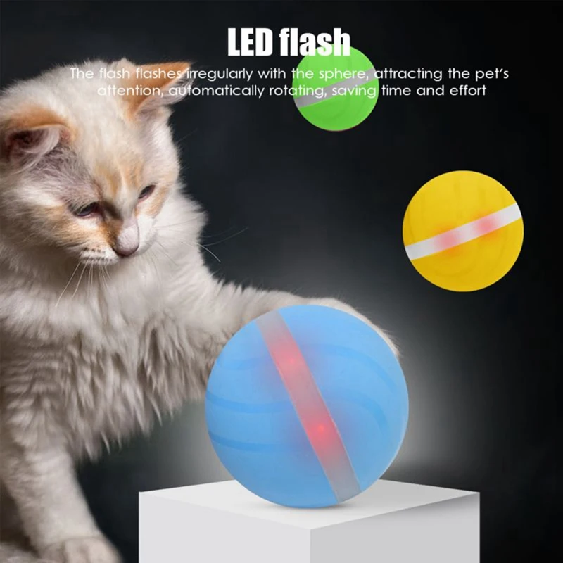 Новый Электрический мяч для питомцев, светодиодный прокатный флэш-шар интерактивный питомец игрушки для щенков кошек собак