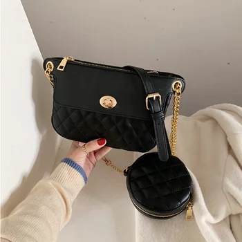 

Women Handbags 2020 Fashion PU Shoulder Messenger Bag 2 Sets Design Ladies Evening Clutch Money Mini Casual hand bag Purse Tote