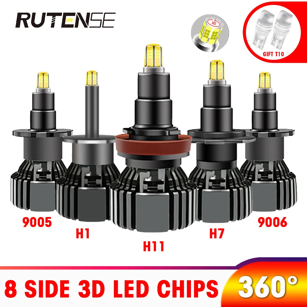 

8 Side Car Headlight Bulbs Led h7 h11 h1 h3 h8 9005 hb3 9006 hb4 9012 auto 6000k h7 LED Headlamp Car Accessories 18000lm 12V 24V