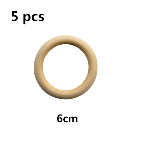5pcs 6cm Натуральные зубцы из древесины бусины деревянные кольцемер Дети Diy Деревянный аксессуар для изготовления ювелирных изделий Ловец снов макраме аксессуары - Цвет: 5pcs 6cm