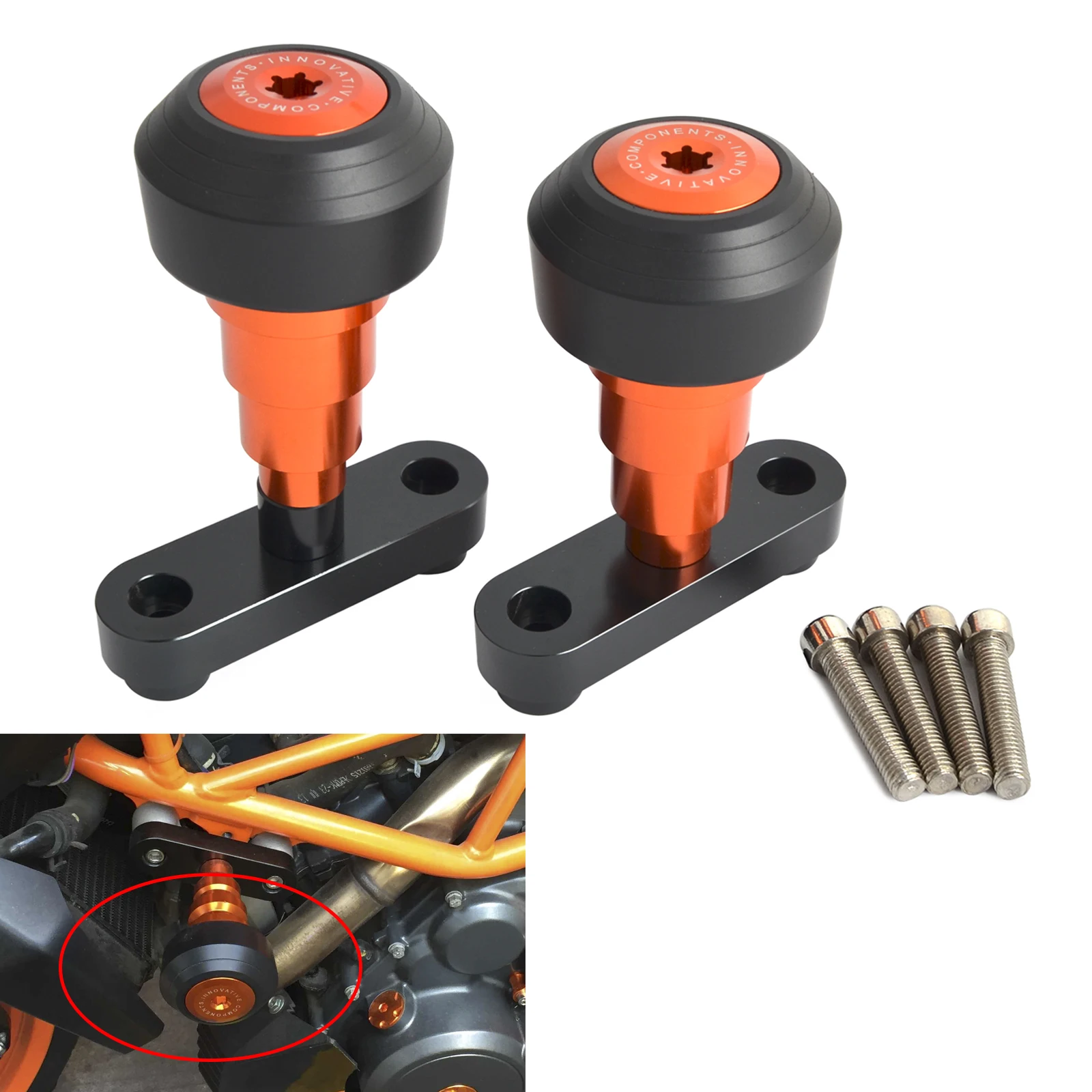 Левая Правая рамка Ползунки Краш протектор для KTM 125/200/390 DUKE 2012- 6061 T6 алюминий ABS пластик