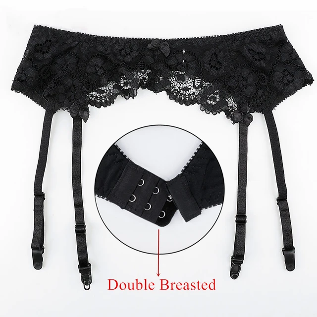 Women s Sexy Lingerie Plus Size Lace Garter Suspenders Transparent Underwear Adjustable Double Breasted Waist Belt For Stockings