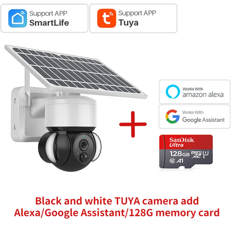 cheap home security cameras INQMEGA TUYA Camera with Solar Panel, PIR Motion Detection, Can Be Installed Separately, Video Surveillance CCTV Supports Alexa cheap outdoor security cameras Surveillance Items