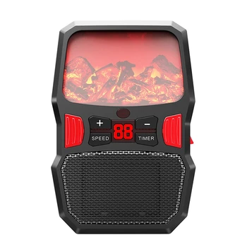 

1000W Miniature Electric Wall Socket Flame Heater Air Heater with Remote Control PTC Ceramic Heater Radiator Household Wall Fan