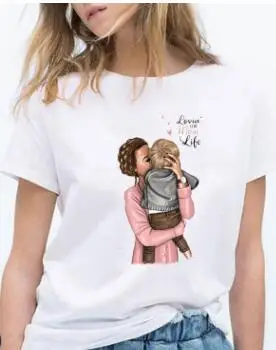 Забавные одинаковые футболки для мамы и дочки одежда для мамы и дочки семейная одежда для мамы, мамы, мамы и ребенка, футболка, платье, одежда, футболки - Цвет: FJJ-I