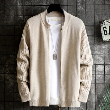 

Sweater Men Casual Autumn Winter Zip Warm Outwear Long Sleeve Jacket Coat Knitted Pullovers Sweaters jerseys para hombres